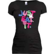 Подовжена футболка Just eat it