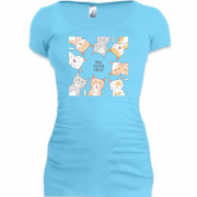 Подовжена футболка з котами і написом Разом і Назавжди
