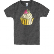 Дитяча футболка з кексом і полуницею