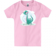 Детская футболка с динозавром и бабочкой