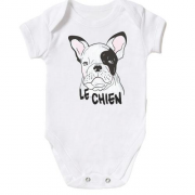 Дитячий боді з написом Le Chien і собакою