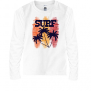 Детская футболка с длинным рукавом Surf and  Palm trees