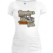 Подовжена футболка Happiness is a warm gun