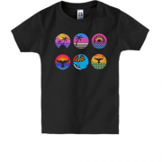 Детская футболка с пляжными иконками