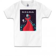 Детская футболка с женщиной скелетом