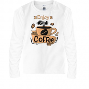Детская футболка с длинным рукавом Enjoy your coffee