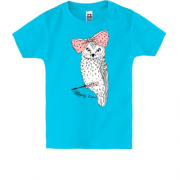 Дитяча футболка з совою в бантику