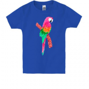 Детская футболка с розовым попугаем