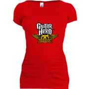 Женская удлиненная футболка Aerosmith Guitar Hero