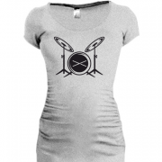 Женская удлиненная футболка Барабанщик
