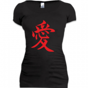Женская удлиненная футболка Иероглиф