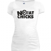 Подовжена футболка з написом No fat chicks