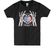 Детская футболка I Love U America