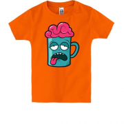Детская футболка с мозгом в чашке