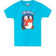 Детская футболка с пингвином и рыбкой