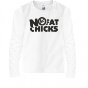 Детская футболка с длинным рукавом с надписью No fat chicks