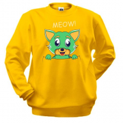 Свитшот с зеленым котом