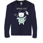 Детская футболка с длинным рукавом с космическим котом