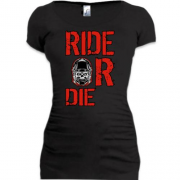 Подовжена футболка Ride or die skull
