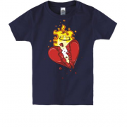 Дитяча футболка з вогненним серцем і кільцем