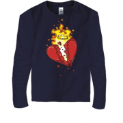 Детская футболка с длинным рукавом с огненным сердцем и кольцом