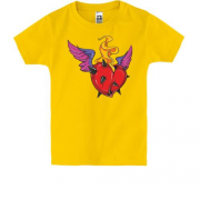 Детская футболка с сердцем с крыльями и шипами