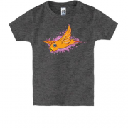 Детская футболка с оранжевой птицей