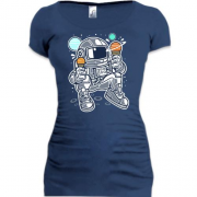 Подовжена футболка з космонавтом морозивом планетами