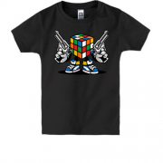 Детская футболка с кубиком Рубика и пистолетами