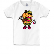 Детская футболка с бургером и битой