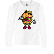 Детская футболка с длинным рукавом с бургером и битой