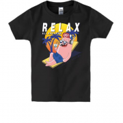 Детская футболка с человечком и надписью Relax