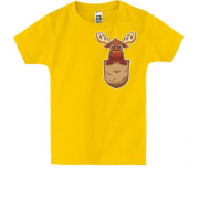 Дитяча футболка з  оленям в кишені