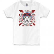 Дитяча футболка з білим тигром у шоломі