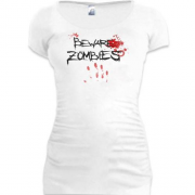 Подовжена футболка Beware Zombies  з кривавим відбитком