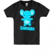 Детская футболка Обнимашки с голубым слоником