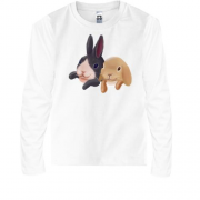 Детская футболка с длинным рукавом Кролики-друзья