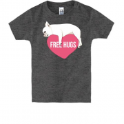 Детская футболка Free Hugs с мопсом