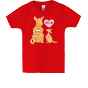 Детская футболка с кенгуру-мамой и кенгуру-детьми