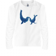 Детская футболка с длинным рукавом Акробатика морских котиков