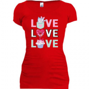 Подовжена футболка Love Love Love