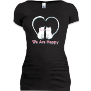 Подовжена футболка We Are Happy Cats