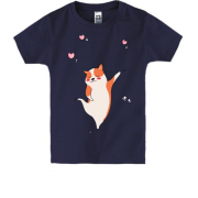 Детская футболка Cat with hearts