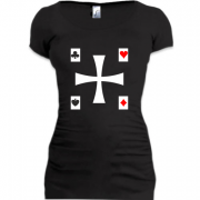 Женская удлиненная футболка Крест масти