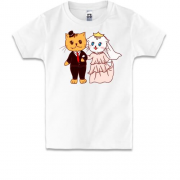 Детская футболка Кот и кошечка женятся