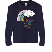 Детская футболка с длинным рукавом Rainbows make me Smile