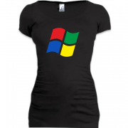 Женская удлиненная футболка Windows