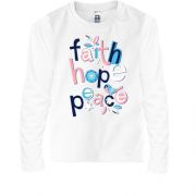 Дитячий лонгслів Faith Hope Peace
