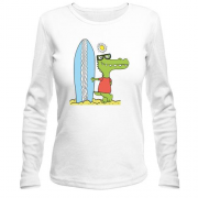 Жіночий лонгслів Crocodile surfer