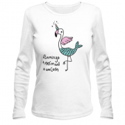 Жіночий лонгслів Flamingo + Mermaid + Unicorn